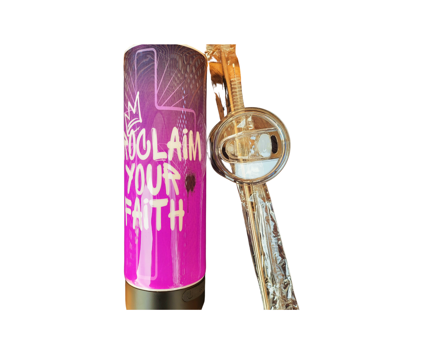 Proclaim Faith Tumbler: Handcrafted 20oz Proclaim Your Faith Bluetooth speaker