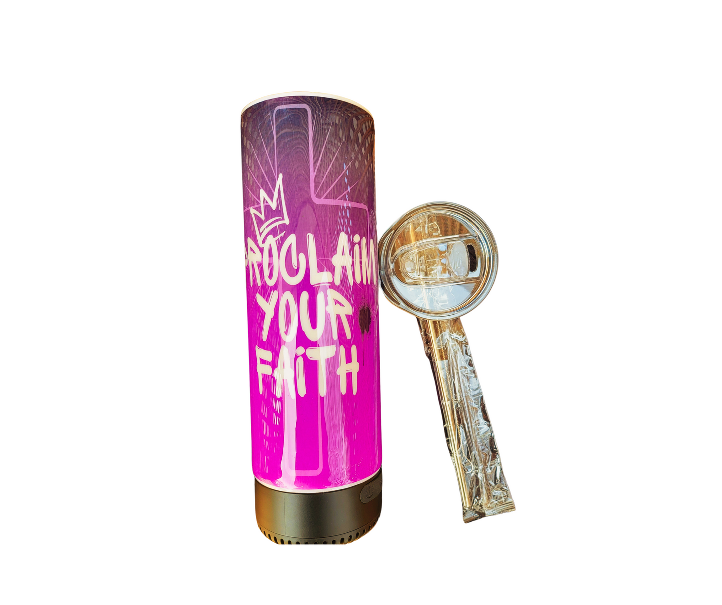 Proclaim Faith Tumbler: Handcrafted 20oz Proclaim Your Faith Bluetooth speaker