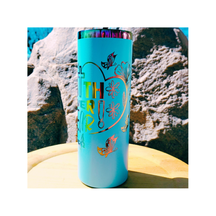 Proclaim Faith Tumbler: Handcrafted 20oz –Proclaim Faith Over Fear Blue
