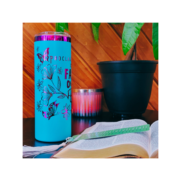 Proclaim Faith Tumbler: Handcrafted 20oz –Proclaim Faith Over Fear Blue