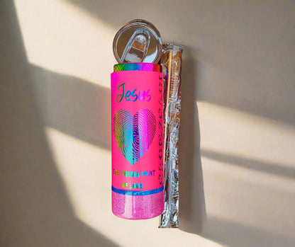Proclaim Faith Tumbler: Handcrafted 20oz  Thumb Print of Love Jesus